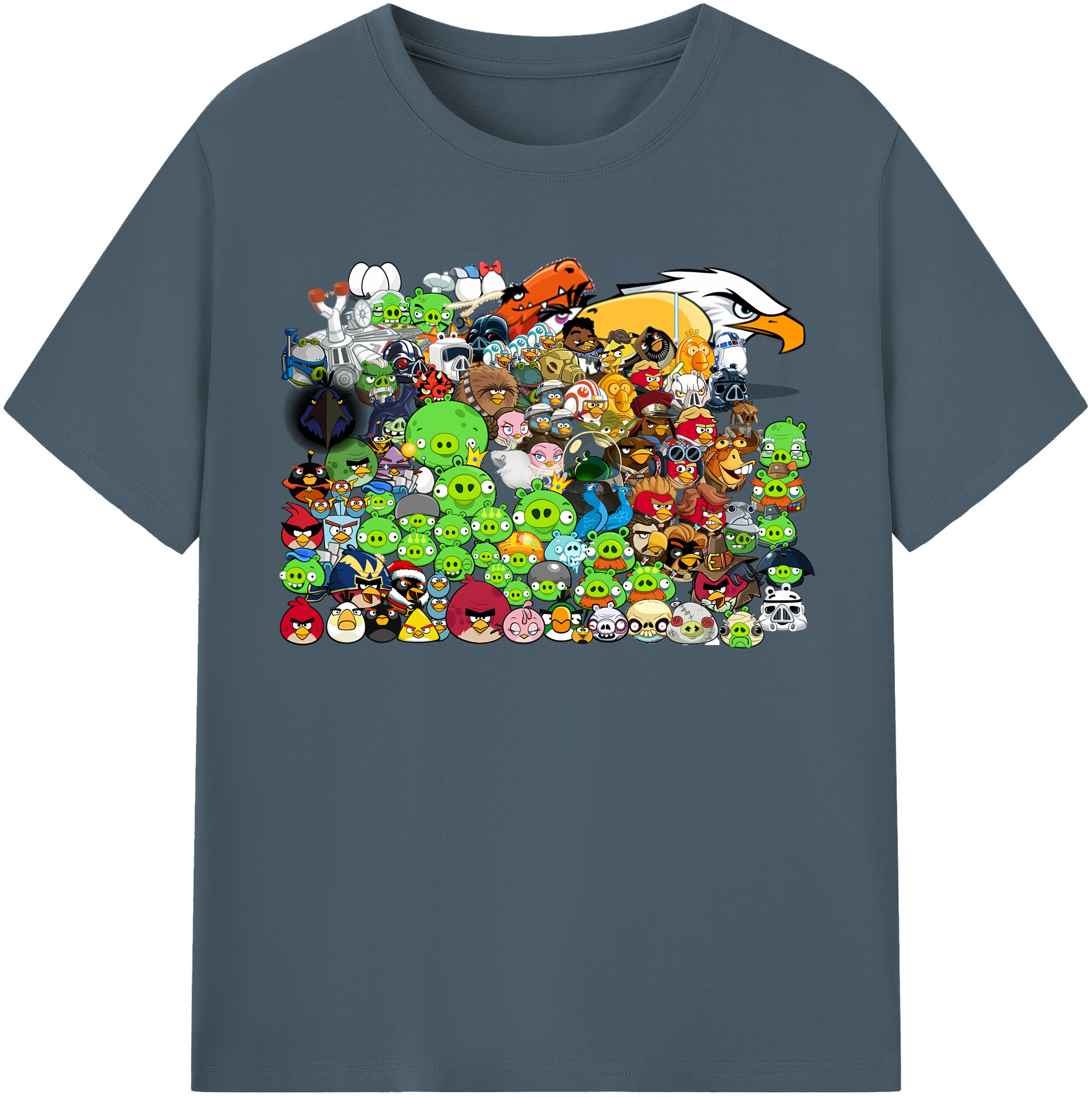 （画像用） Angry Birds アングリーバード 綿100％半袖Tシャツ（フロントプリント）